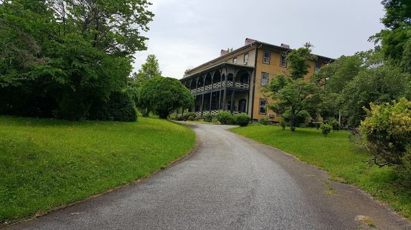 Bill Lewis of Vero Beach, Florida, visiting the Mansouri Mansion in Flat Top, North Carolina.