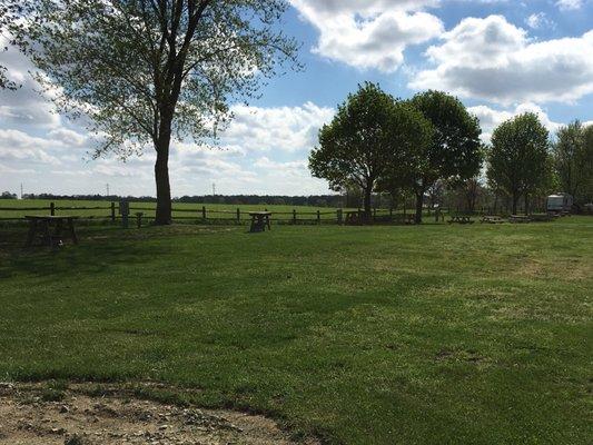 Open RV sites along the fence