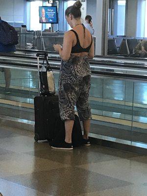 Only in Raleigh?!?!?!? Or is she in between flights... How about, only in Merica!!!!