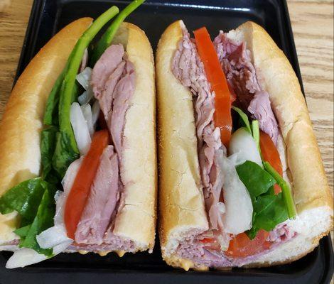 Gorgeous Roast Beef Sub! Can you say meat coma?