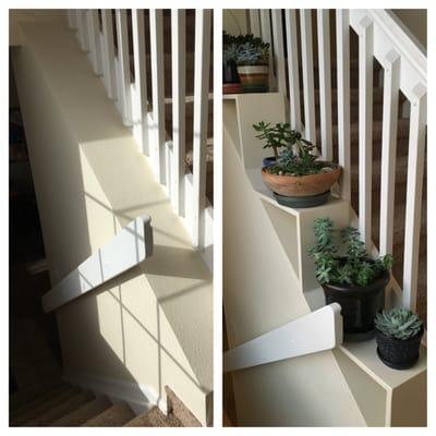 Plant Shelves Maximize Stair Space