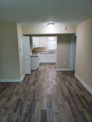 New cabinets, appliances and granite countertops.