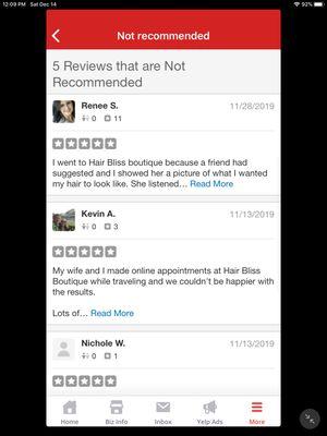 Since yelp won't show any of my wonderful customers' reviews to prospective customers I thought I should just take a picture.