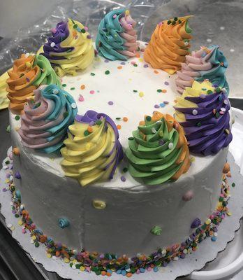 Swirls of Colors custom round cake