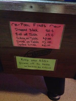 Pool table rules....Montana style