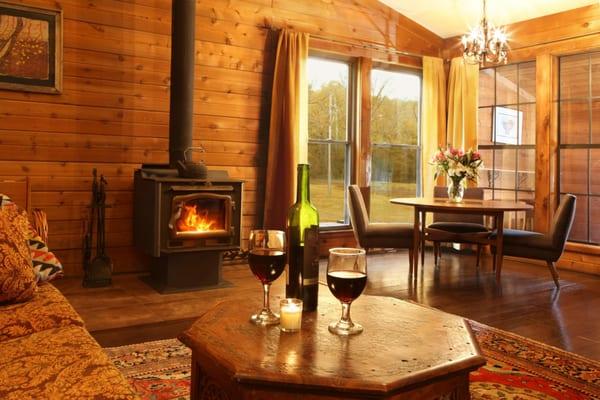 The Loft's Great Room at CornerStone Cabins - rental cabin in southern Illinois