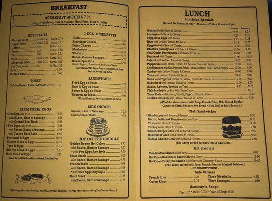 Breakfast / Lunch Menu