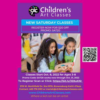 New Saturday classes ad October 2022