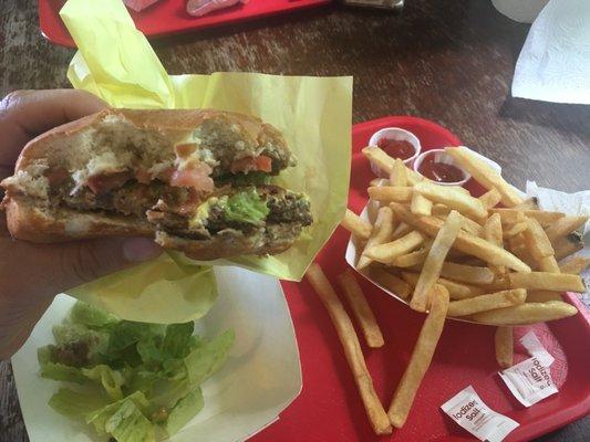 Mexican burger with bacon & guac....delicious!