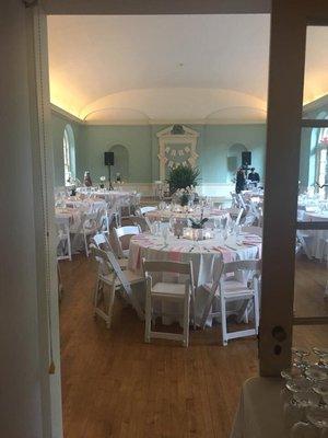 The reception room, with buffet tables in center