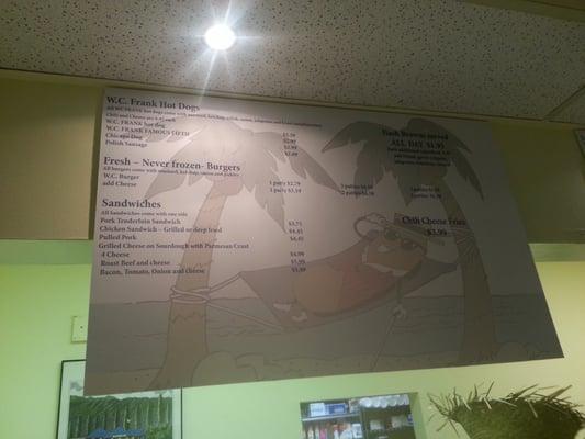 Food menu, sorry couldn't get the best pic