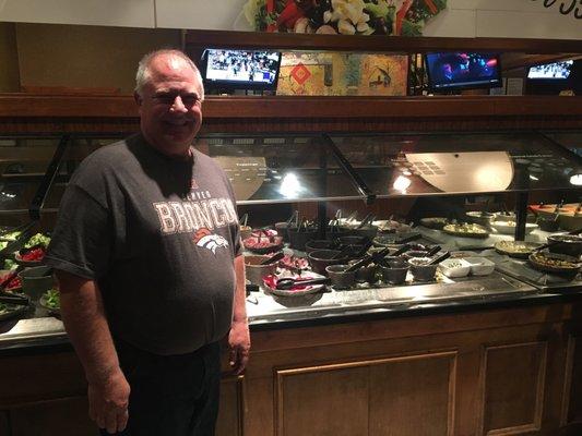 The buffet selections and a nice man who wanted to be in my picture.