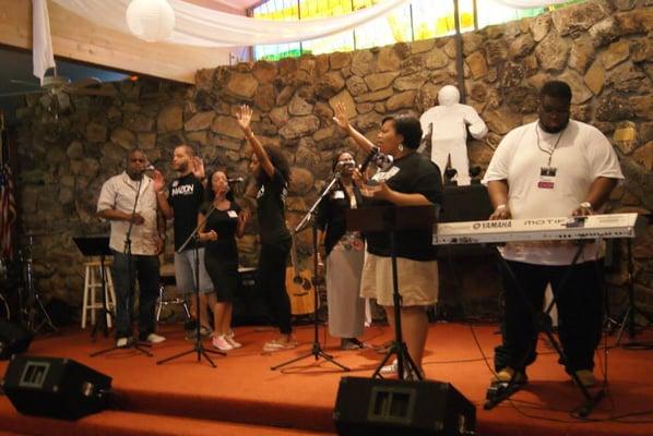 Our young adult praise team ministering in Arizona