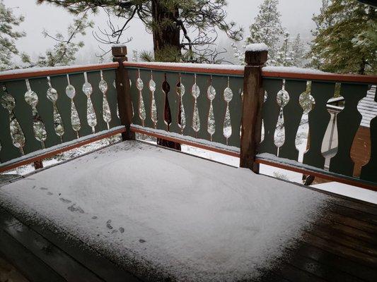 The balcony on the 2nd floor