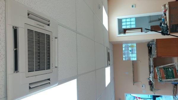 indoor ceiling gassett was install together with an outdoor system