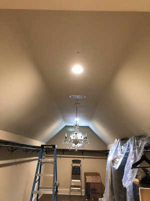 After chandelier and spotlights were installed