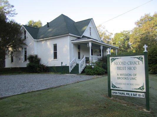 Second Chance Thrift Shop is located in a charming historic home in Brooks, Ga.