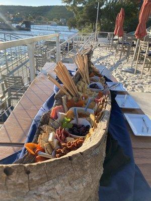 Charcuterie cocktail hour on the beach.