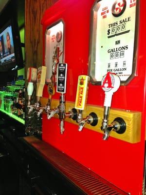 Gas pump beer tap