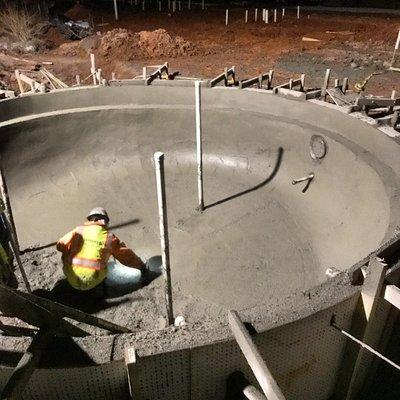 Shotcrete koi pond for senior center