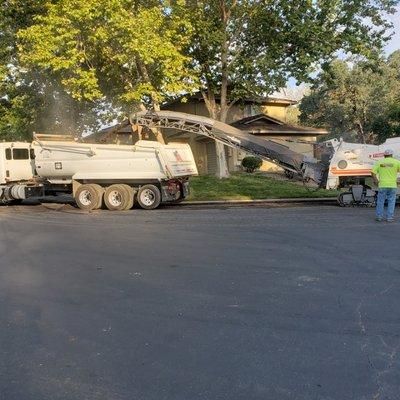 We do grinding of failed asphalt and installation of new.