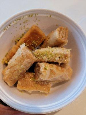 BAKLAVA!!! I've never had them in this shape before and they were divine. I easily could have eaten these myself.