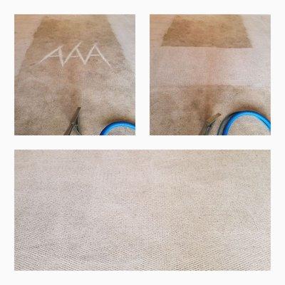 From Dirty.... to clean carpet. All work provided by Chris' AAA CARPET CLEANING... Chris Whitt.