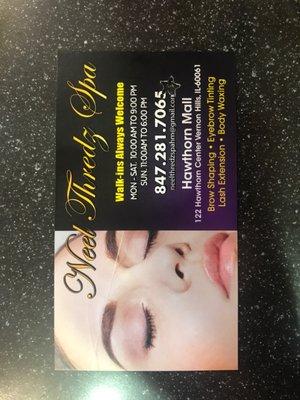 Loyalty card/business card (front)