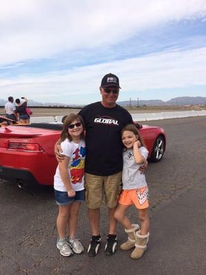 The girls loved the pace car ride!