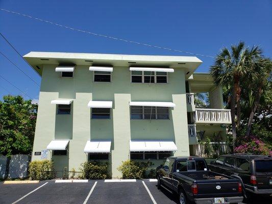 The entire soffit around the whole building had to be repainted!