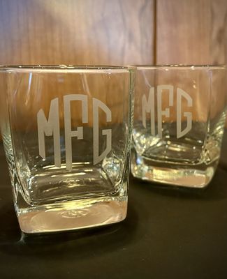 Monogrammed glasses are a timeless gifting favorite. Unforgettable carries an array of glassware to be etched for any occasion.