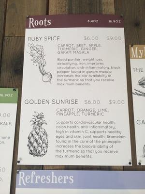 Roots menu