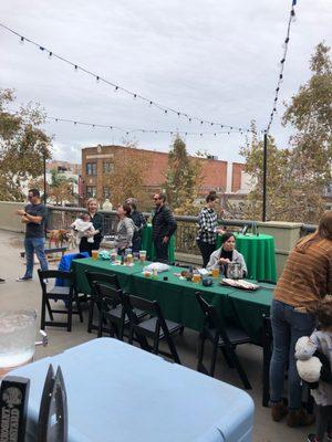 Great set up, tables & Chris, high tops.