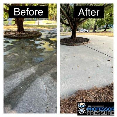 Here is a before and after shot of some concrete I surface cleaned.