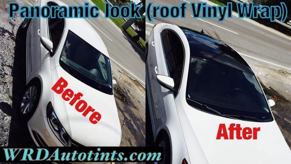 Panoramic vinyl wrap roofs