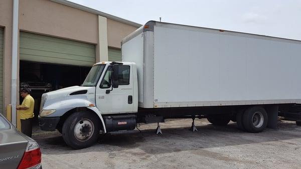 We don't just work on cars, pickup trucks, & SUV's, but also large fleet trucks as well! Just fixed the rear differential and transmission!