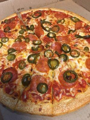 Pepperoni and jalapeño