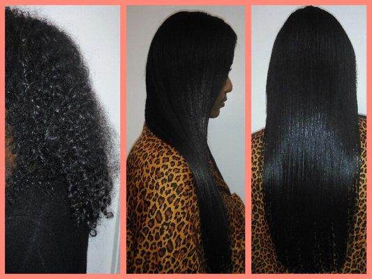 Blowout with Dominican natural hair products.