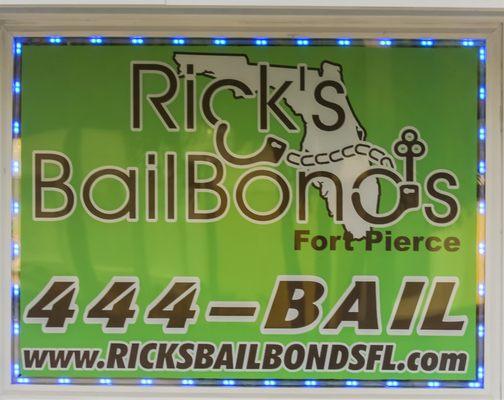 Our Sign for Rick's Bail Bonds Fort Pierce