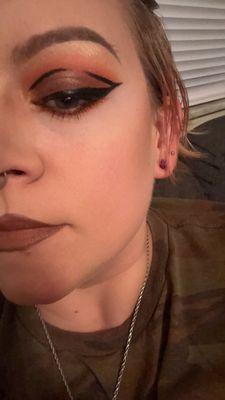 Smokey eye with fun liner