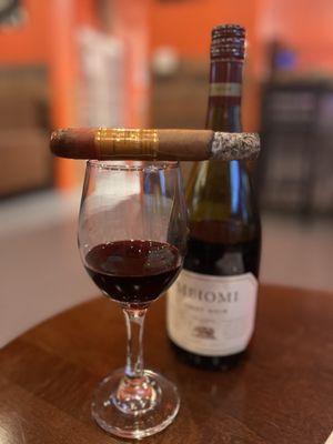 Gurkha Cigar with Meiomi Pinot Noir