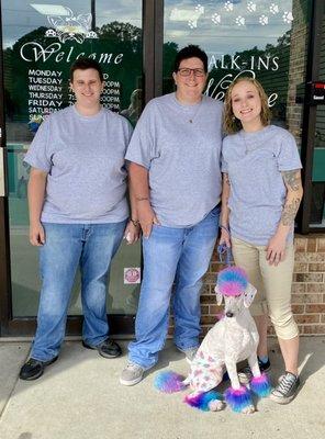 Katrina: Owner / Groomer 
Patricia: Groomer / Creative Groomer
Alex: Groomer / Behavior Specialist