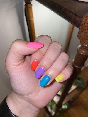 Rainbow manicure