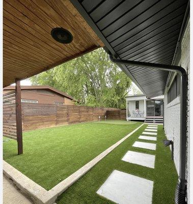 Backyard turf installations with Turf queen dfw