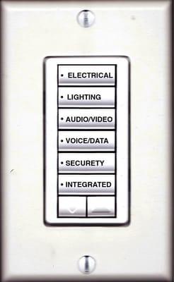 LUTRON Radio RA2 Keypad: 6 buttons for scene or room selection with Raise/Lower capability