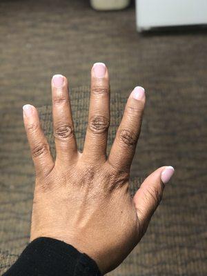 French manicure with pale pink