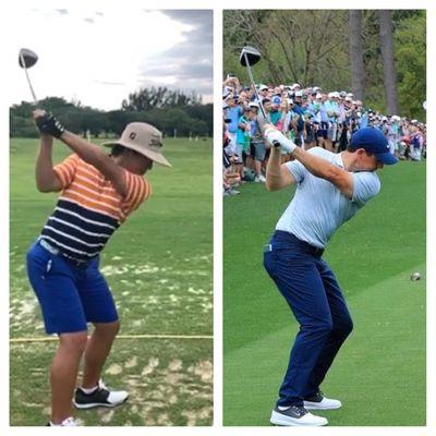 Student and Rory Mcilroy side by side