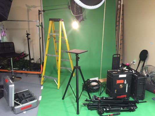 Setting up for a upcoming corporate studio shoot.