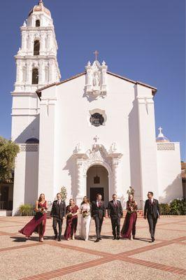 Bridal party at Saint Mary's College of California - ceremony held in chapel