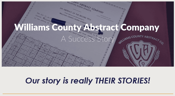 We were featured on Dakota Business Lending's Success Stories! Click to read https://www.dakotabusinesslending.com/williams-county-abstract/